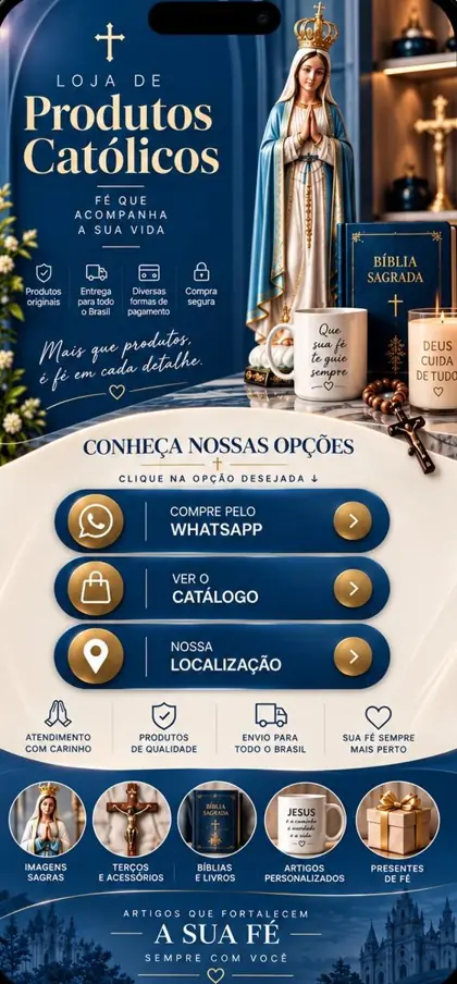 Mini site de exemplo: produtos católicos
