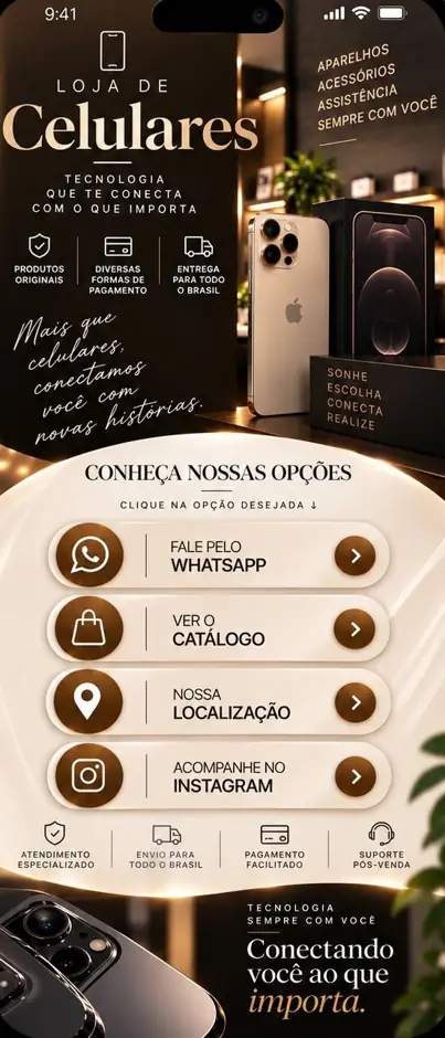 Mini site de exemplo: loja de celulares